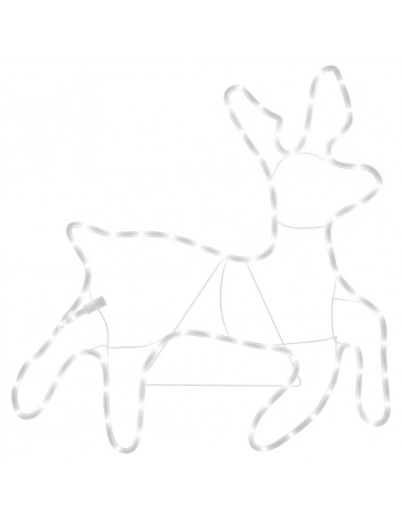 Figura Renna Natalizia con 72 LED Bianco Caldo 57x55x4,5 cm