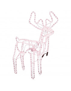 Figura Natale Renna Testa Mobile Bianco Freddo 76x42x87 cm 2