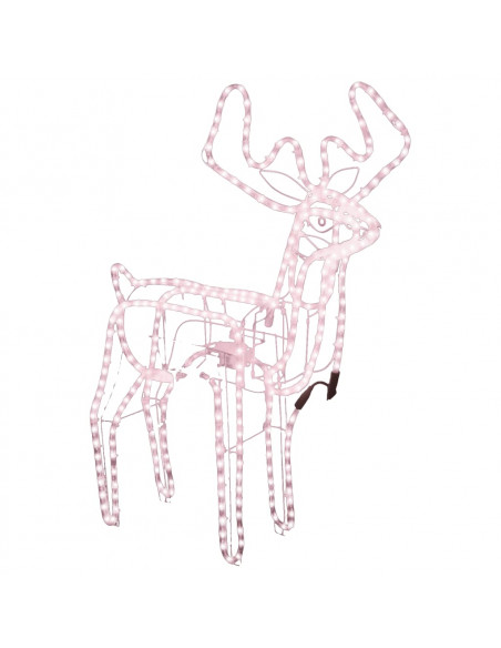 Figura Natale Renna Testa Mobile Bianco Freddo 76x42x87 cm