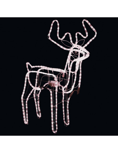 Figura Natale Renna Testa Mobile Bianco Freddo 76x42x87 cm