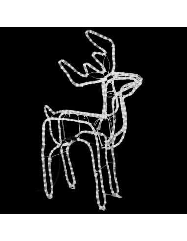 Figure Natalizie Renne Bianco Freddo 76x42x87 cm
