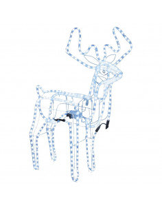 Figura Natale Renna Testa Mobile Bianco Freddo 76x42x87 cm 2