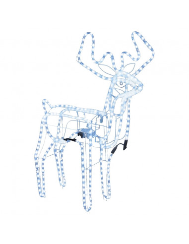 Figura Natale Renna Testa Mobile Bianco Freddo 76x42x87 cm