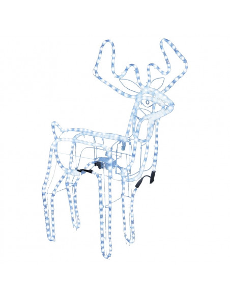 Figura Natale Renna Testa Mobile Bianco Freddo 76x42x87 cm