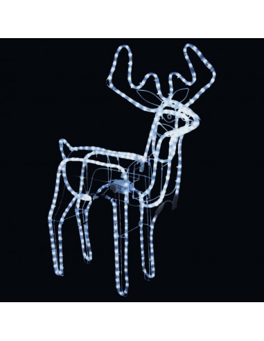 Figura Natale Renna Testa Mobile Bianco Freddo 76x42x87 cm