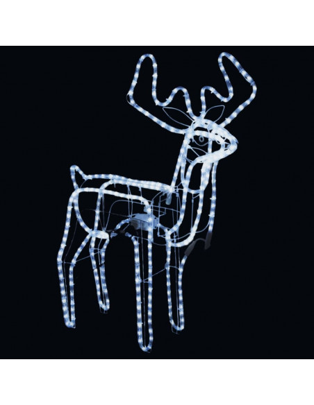 Figura Natale Renna Testa Mobile Bianco Freddo 76x42x87 cm