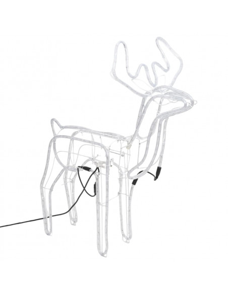 Figura Natale Renna Testa Mobile Bianco Freddo 76x42x87 cm