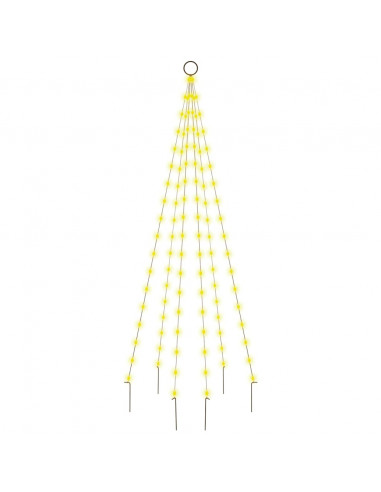 Albero di Natale Pennone Bianco Caldo 108 LED 180 cm