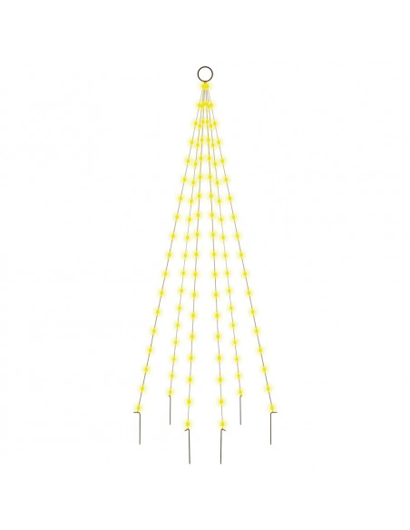 Albero di Natale Pennone Bianco Caldo 108 LED 180 cm