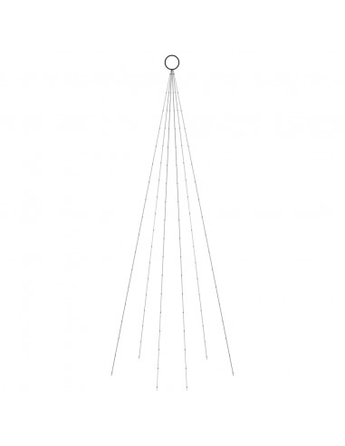 Albero di Natale Pennone Bianco Caldo 108 LED 180 cm