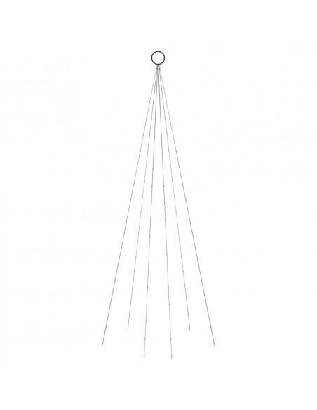 Albero di Natale Pennone Bianco Caldo 108 LED 180 cm
