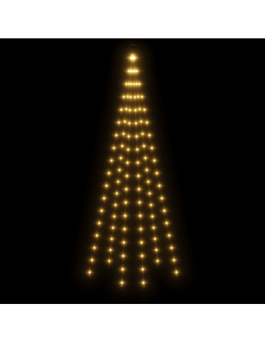 Albero di Natale Pennone Bianco Caldo 108 LED 180 cm