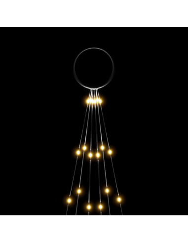 Albero di Natale Pennone Bianco Caldo 108 LED 180 cm