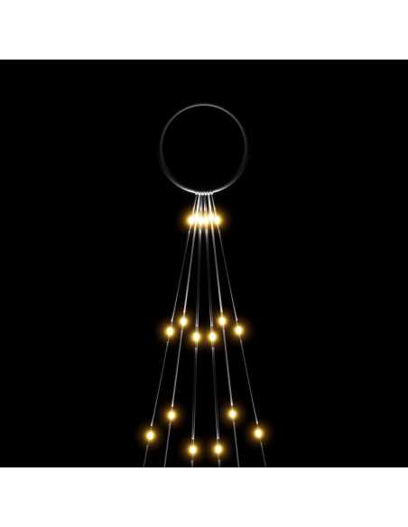 Albero di Natale Pennone Bianco Caldo 108 LED 180 cm