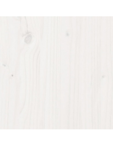 Giroletto con Testiera Bianco 140x190 cm in Legno Massello Pino