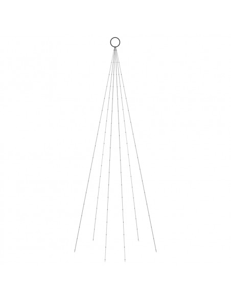 Albero di Natale Pennone Bianco Freddo 108 LED 180 cm