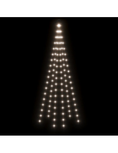 Albero di Natale Pennone Bianco Freddo 108 LED 180 cm