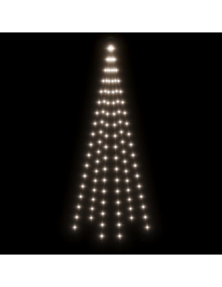 Albero di Natale Pennone Bianco Freddo 108 LED 180 cm