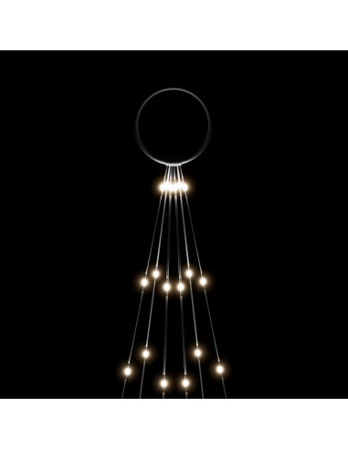 Albero di Natale Pennone Bianco Freddo 108 LED 180 cm