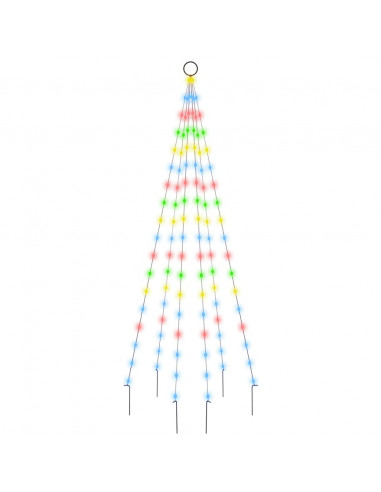 Albero di Natale Pennone Colorato 108 LED 180 cm
