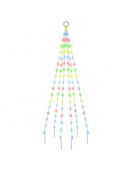 Albero di Natale Pennone Colorato 108 LED 180 cm