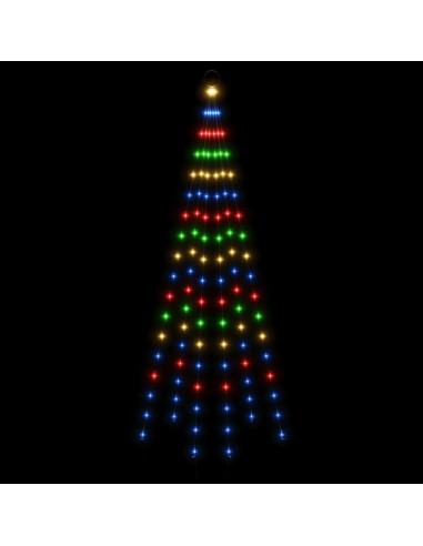 Albero di Natale Pennone Colorato 108 LED 180 cm