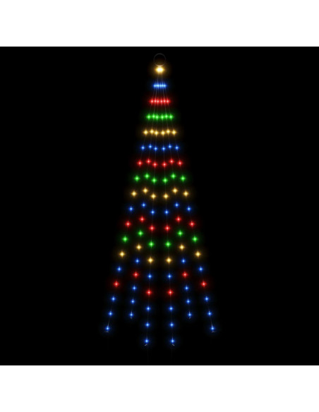 Albero di Natale Pennone Colorato 108 LED 180 cm
