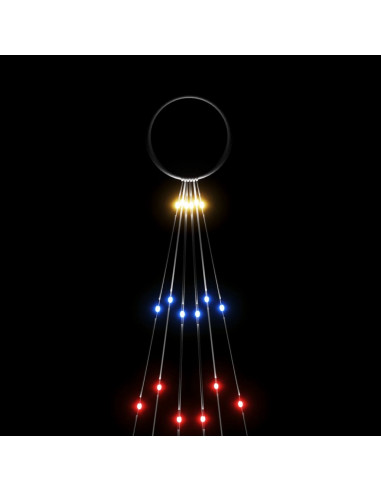 Albero di Natale Pennone Colorato 108 LED 180 cm