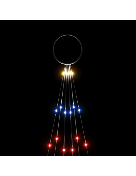 Albero di Natale Pennone Colorato 108 LED 180 cm