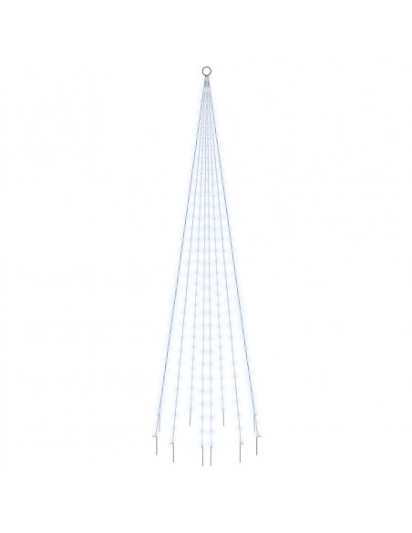 Albero di Natale Pennone Bianco Freddo 310 LED 300 cm