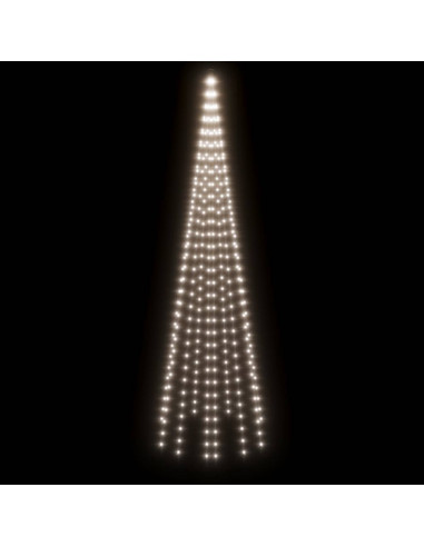 Albero di Natale Pennone Bianco Freddo 310 LED 300 cm