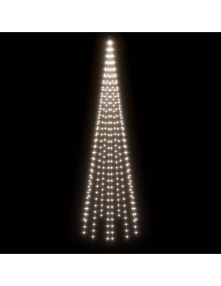 Albero di Natale Pennone Bianco Freddo 310 LED 300 cm