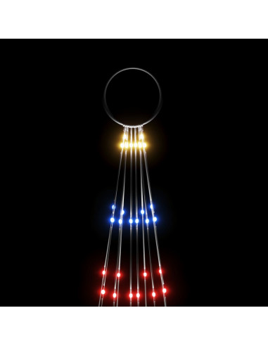 Albero di Natale Pennone Colorato 310 LED 300 cm