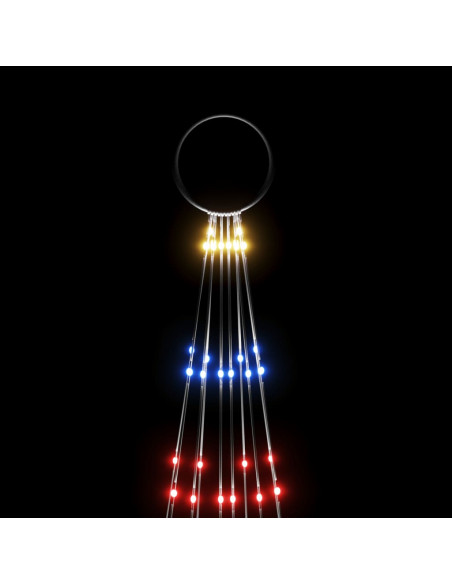 Albero di Natale Pennone Colorato 310 LED 300 cm