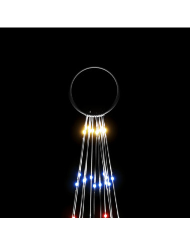 Albero di Natale Pennone Colorato 732 LED 500 cm