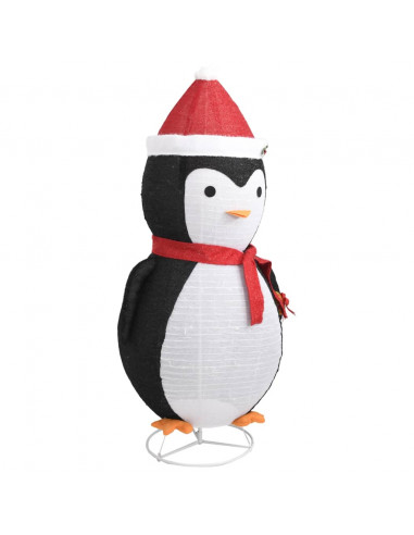 Figura Decorativa Pinguino Natale con LED Tessuto Lusso 180cm
