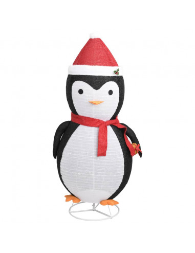 Figura Decorativa Pinguino Natale con LED Tessuto Lusso 180cm
