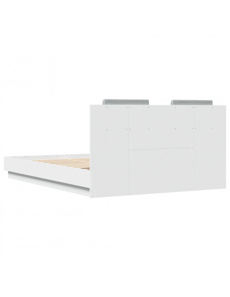 Giroletto con Testiera Bianco 140x200 cm in Legno Multistrato