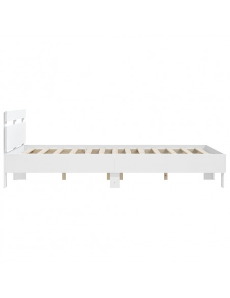 Giroletto con Testiera Bianco 140x200 cm in Legno Multistrato