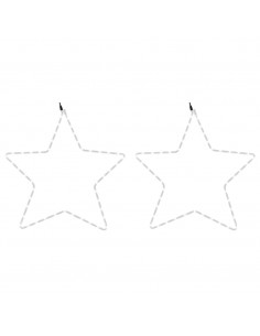 Figure Natalizie Stelle con 48 LED 2pz Bianco Caldo 56 cm 2