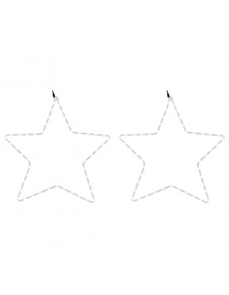Figure Natalizie Stelle con 48 LED 2pz Bianco Caldo 56 cm