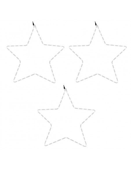 Figure Natalizie Stelle con 48 LED 3 pz Bianco Caldo 56 cm