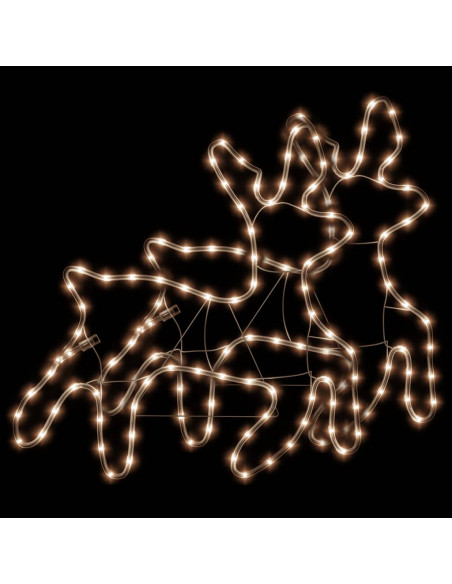 Figura Natalizia Fiocco di Neve LED 2 pz Bianco Caldo 59x59 cm