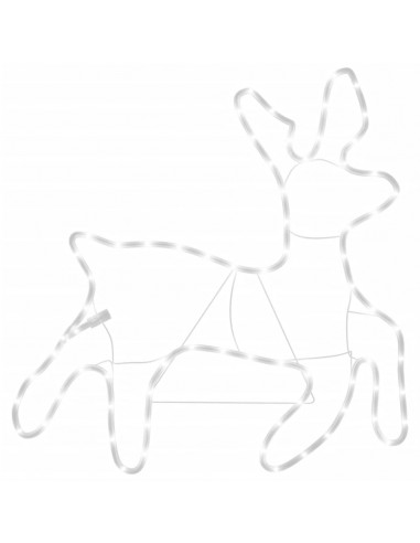 Figura Natalizia Fiocco di Neve LED 2 pz Bianco Caldo 59x59 cm