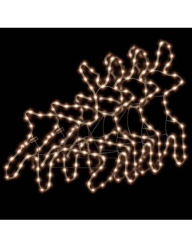Figura Natalizia Renna con LED 3 pz Bianco Caldo 57x55x4,5 cm