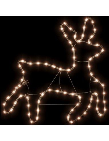 Figura Natalizia Renna con LED 3 pz Bianco Caldo 57x55x4,5 cm