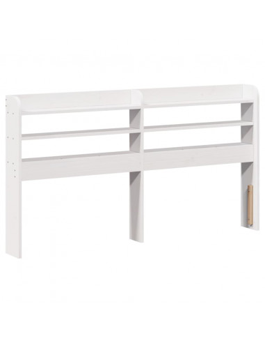 Giroletto con Testiera Bianco 140x200 cm Legno Massello di Pino
