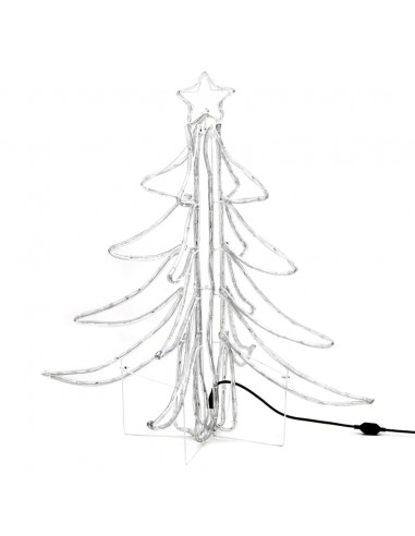 Figura Albero Natale Pieghevole LED 3pz Bianco Caldo 87x87x93cm