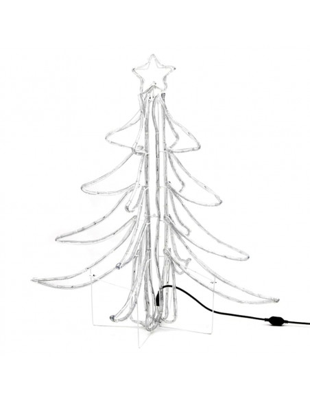 Figura Albero Natale Pieghevole LED 3pz Bianco Caldo 87x87x93cm