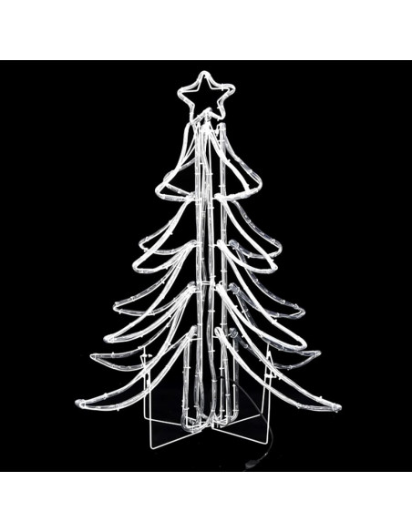 Figura Albero Natale Pieghevole LED 3pz Bianco Caldo 87x87x93cm